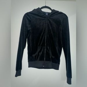 Velour Zip Up black jacket